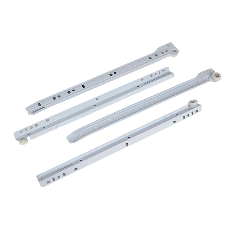 White Portable Roller Drawer Slide 1 Pair Handiness
